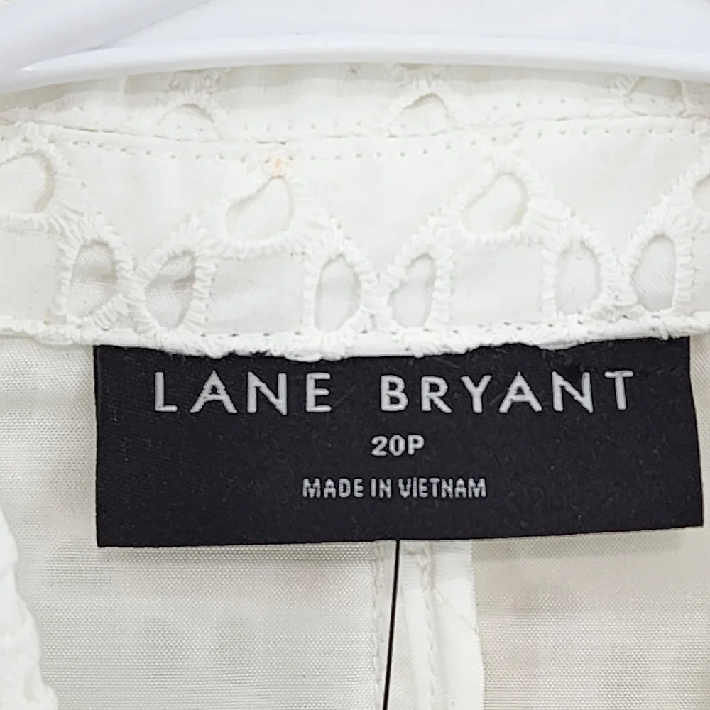Lane Bryant Women's 100% Cotton Single Button Eyelet Blazer - 20P